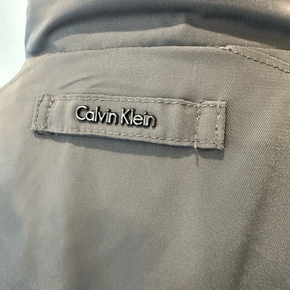 Calvin Klein Mens Outdoor Jacket Hood Full Zip Gray Smooth  Fabric SZ L Vintage - Picture 8 of 9